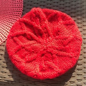 Red crochet beanie/beret